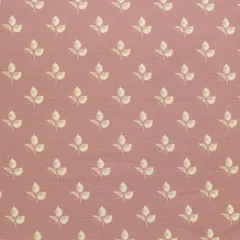 Rose Pink and White Motif Printed Chanderi Handloom