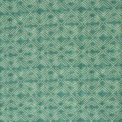 Turquoise Green and White Geometric Printed Chanderi Handloom