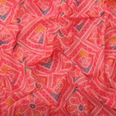 Rose Pink Flower Print Lawn Cotton Fabric