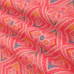 Rose Pink Flower Print Lawn Cotton Fabric