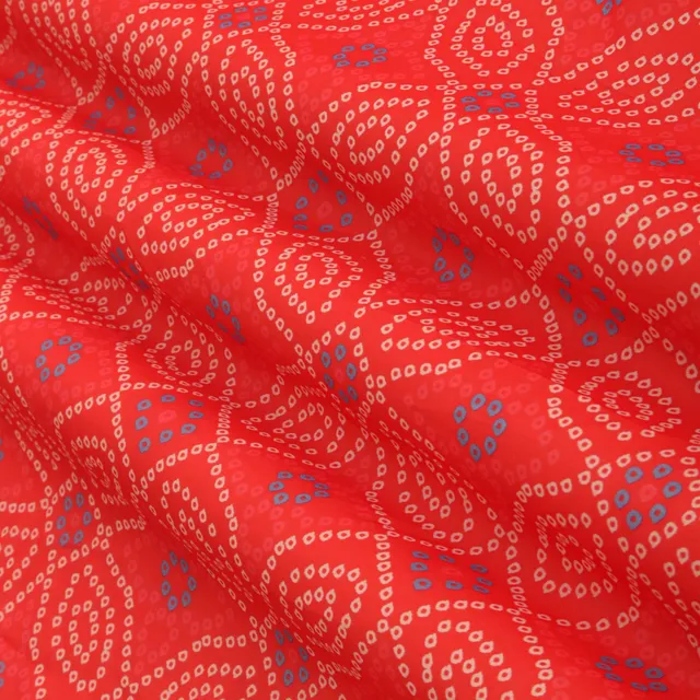 Scarlet Red Motif Print Lawn Cotton Fabric