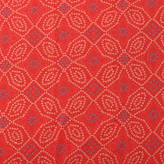 Scarlet Red Motif Print Lawn Cotton Fabric
