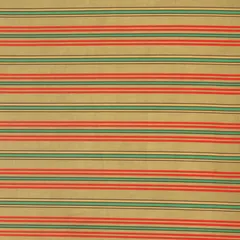 Beige and Red STripe Print Lawn Cotton Fabric