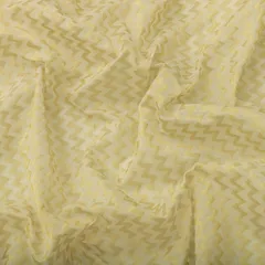 Off White and Gold Zari Embroidery CHanderi Fabric