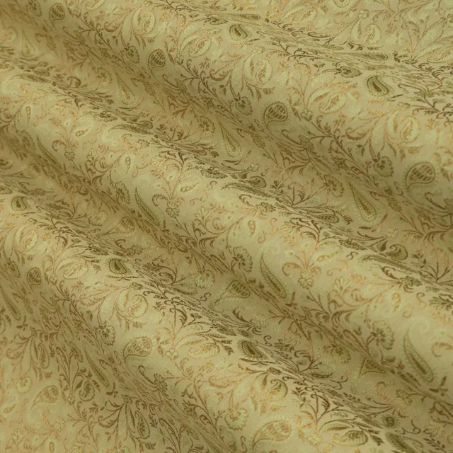 Sand Beige and Copper Weave Brocade