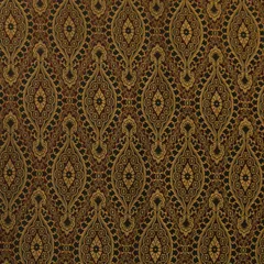 Charcoal Black and Copper Weave Brocade