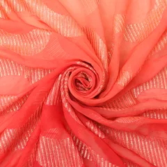 Baby Pink Organza Flowy Stripe Sequin Embroidery Fabric