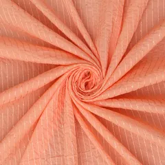 Rouge Pink Cotton Sequence Embroidery Fabric