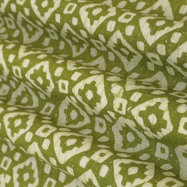 Fern Green Cotton Batik Print Fabric