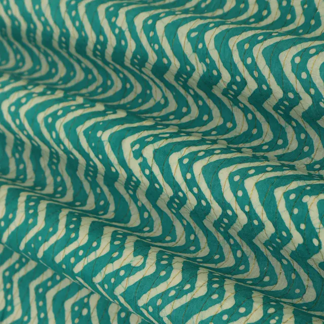 Sky Blue Cotton Batik Print Fabric