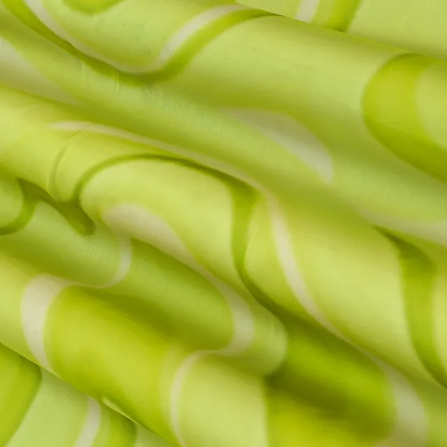 Green Monotone Print Georgette Satin Fabric