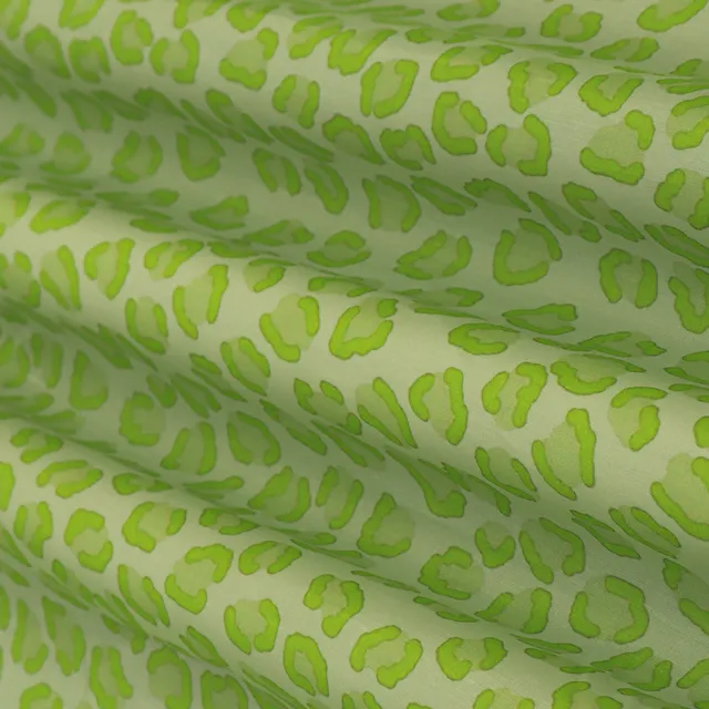 Powder Green Linen Satin Digital Print Fabric