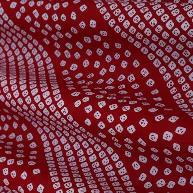 Maroon Red Motif Print Cotton Fabric