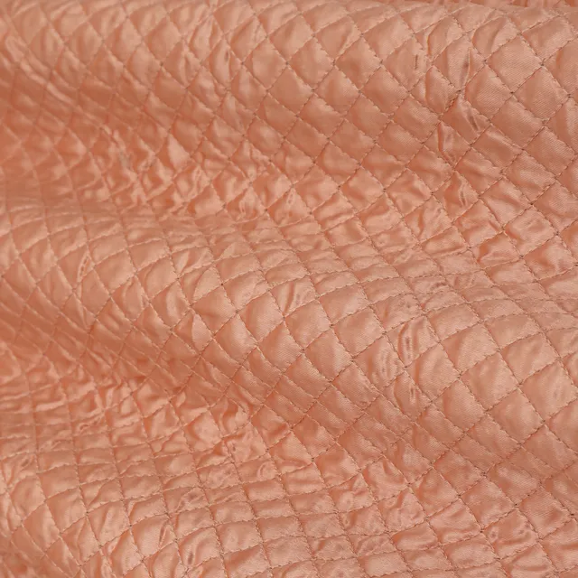 Peach Quilted Velvet Fabric