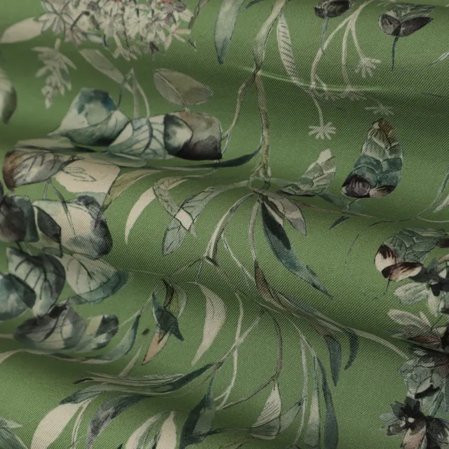 Mint Green Multicoloured Floral Print Pashmina Fabric