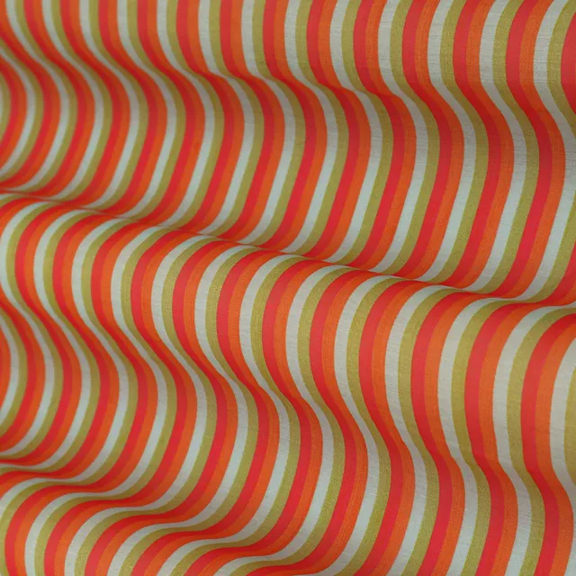 Vibrant Multicoloured Pattern Printed Chanderi Handloom