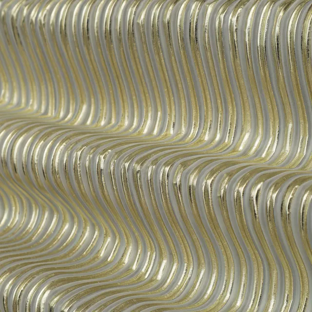 White Gold Foil Satin Crush Fabric