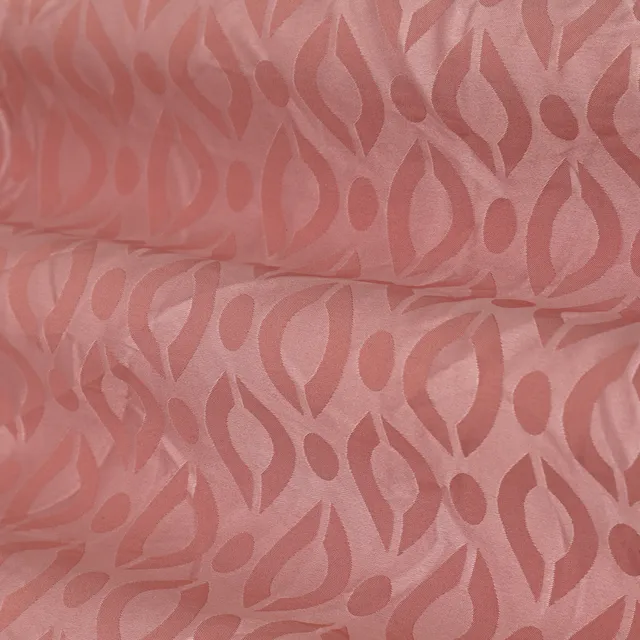 Peach Self Print Armani Satin Silk Fabric