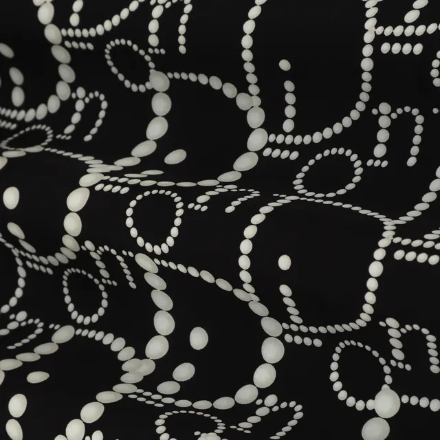 Black and White Print Armani Satin Silk Fabric