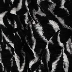 Black and White Print Satin Crush Fabric