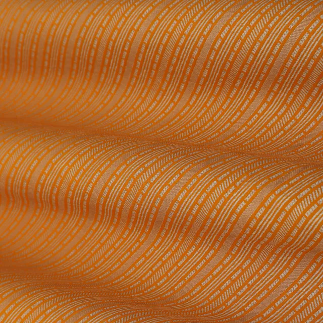 Marigold Yellow and Silver Weave Pure Brocade