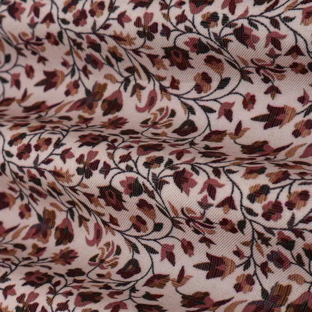Cream Floral Print Pashmina Fabric
