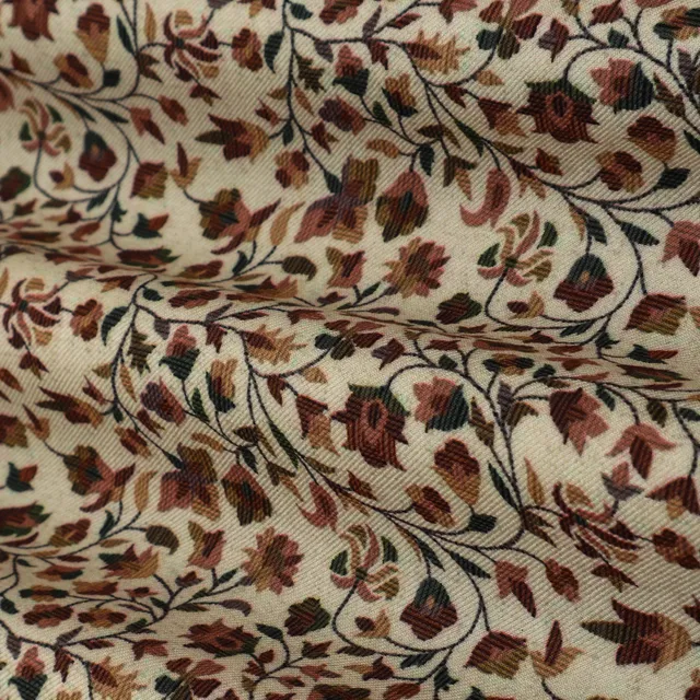 Cream Floral Print Pashmina Fabric