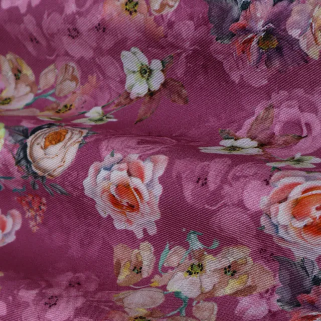 Blush Pink Floral Print Pashmina Fabric
