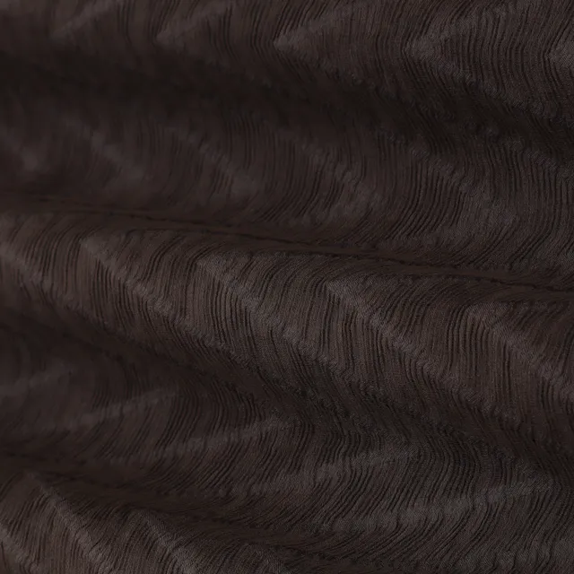 Chocolate Brown Plain Georgette Crush Fabric