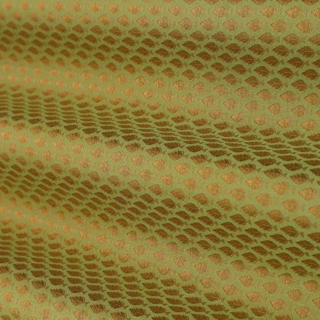 Pista Green and Gold Weave Semi Brocade