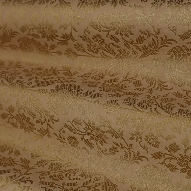 Beige and Gold Weave Satin Brocade