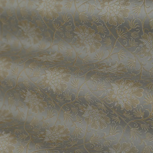 Ash Grey and Gold Weave Brocade