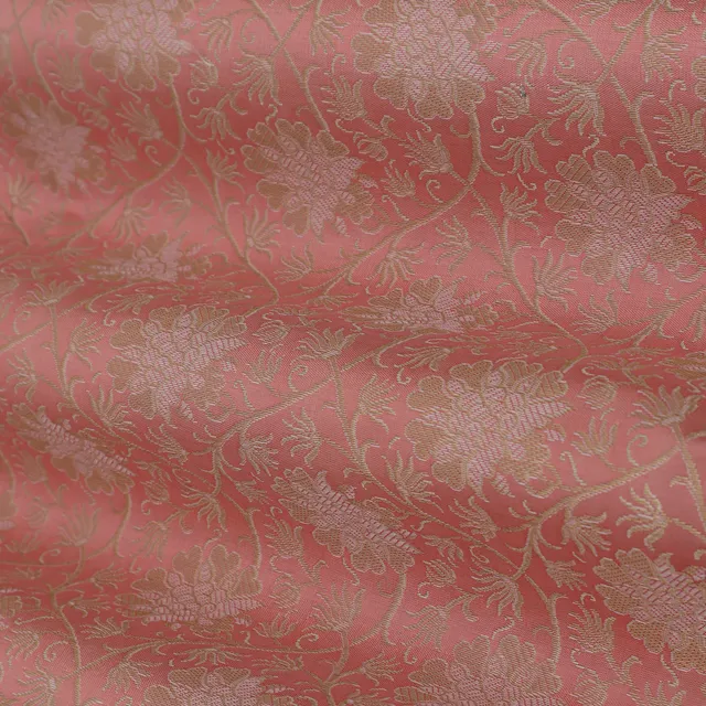 Blush Pink and Gold Weave Brocade