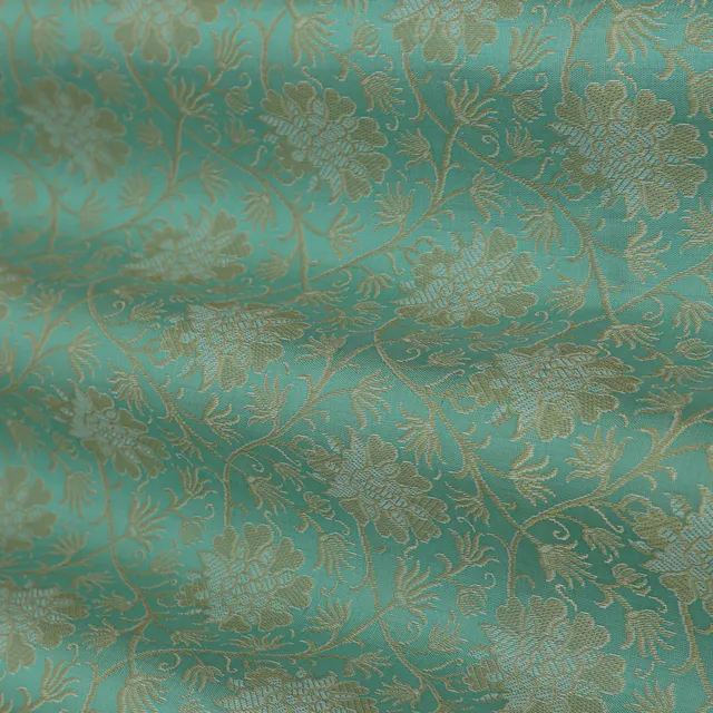 Mint Green and Gold Weave Brocade