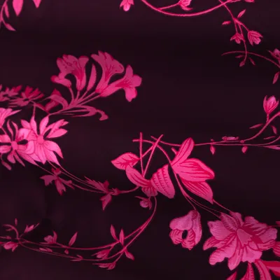Purple and Pink Floral Print Crepe Fabric