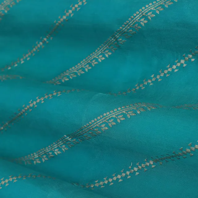 Sky Blue Gajji Silk Jacquard Fabric