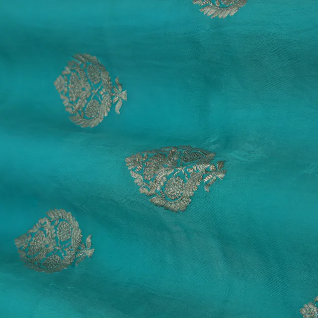 Sky Blue Gajji Silk Jacquard Fabric