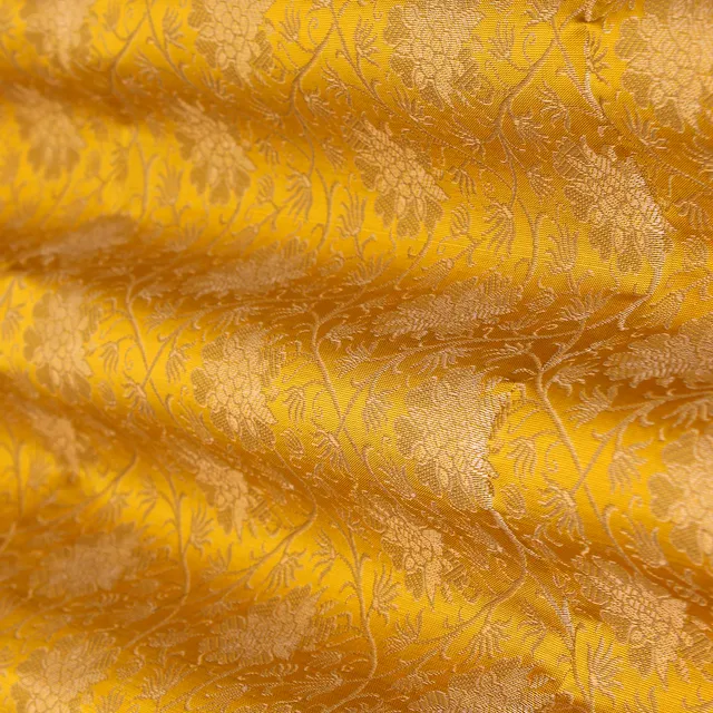 Mustard Yellow Motif Weave Brocade