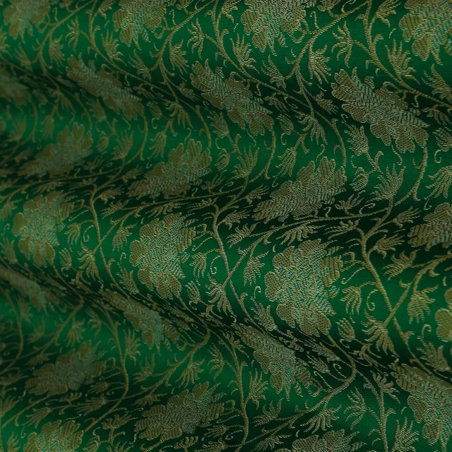Emerald Green Motif Weave Brocade