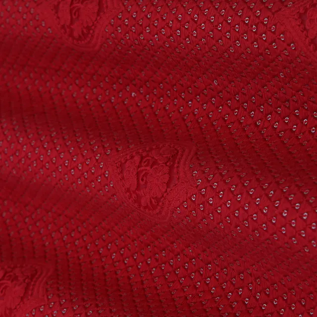 Scarlet Red Embroidery Georgette Fabric