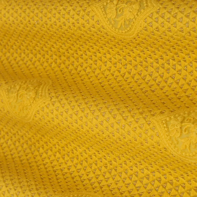 Sunshine Yellow Embroidery Georgette Fabric