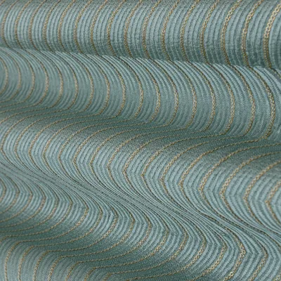 Baby Blue Embroidery Slub Silk Fabric