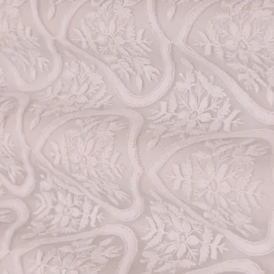Pure White Sequins Embroidery Net Fabric