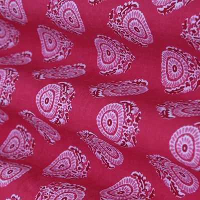 Fuschia Pink Print Cotton Fabric