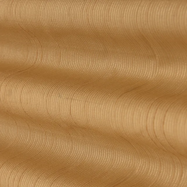 Beige Stripe Foil Print Georgette Fabric
