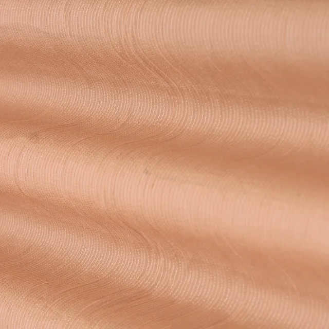 Peach Stripe Foil Print Georgette Fabric