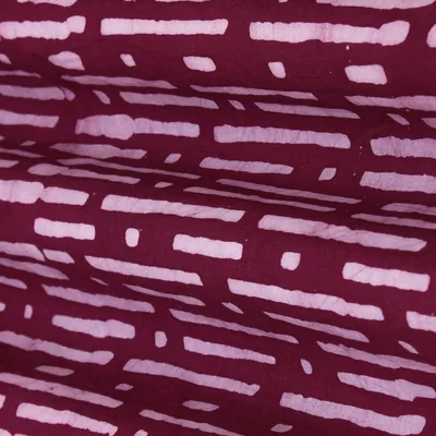 Magenta Pink Ethnic Batik Print Cotton Fabric