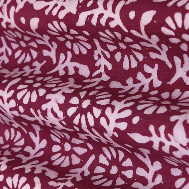 Magenta Purple Ethnic Batik Print Cotton Fabric