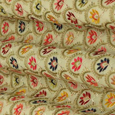 Pista Green Georgette Embroidery Fabric