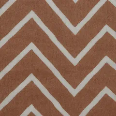 Latte Brown Stripe Chanderi Print Fabric